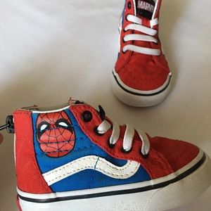 Vans of the wall spider man toddler shoes 5
